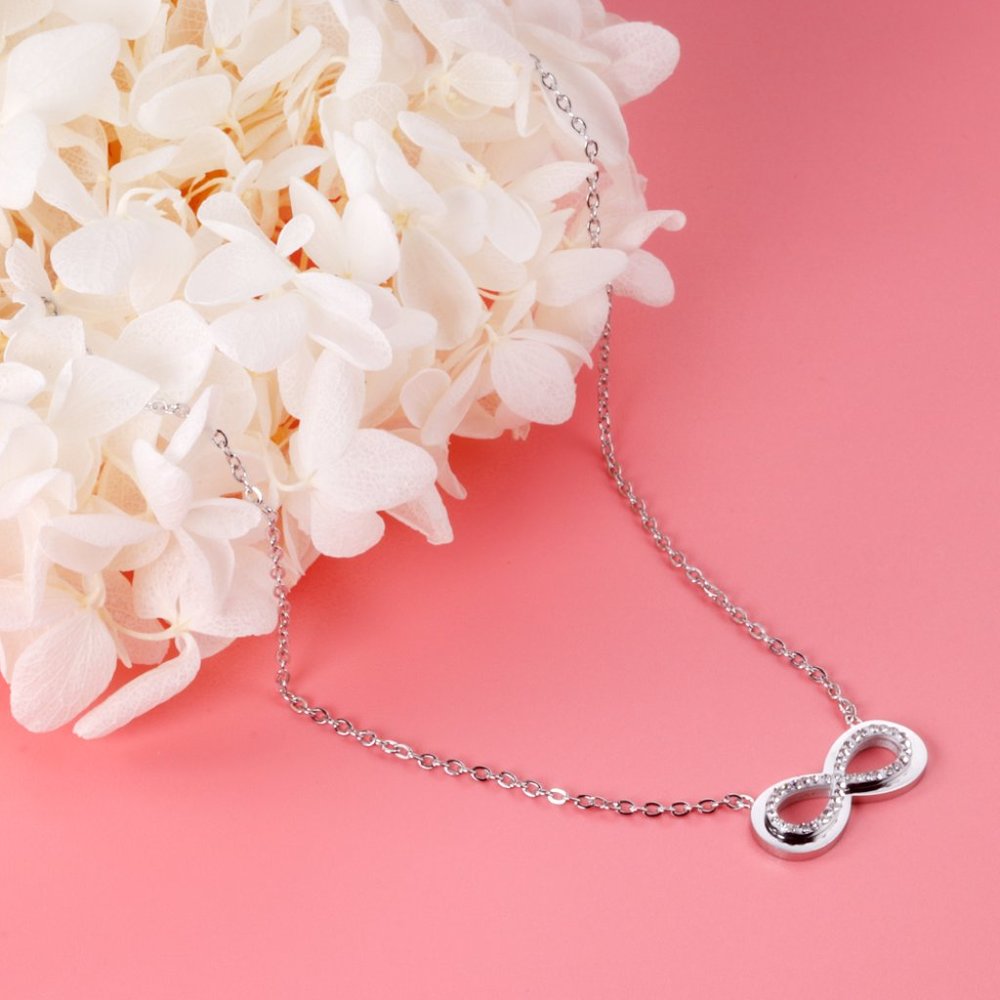 Stainless Steel Infinity crystal Pendant Necklace